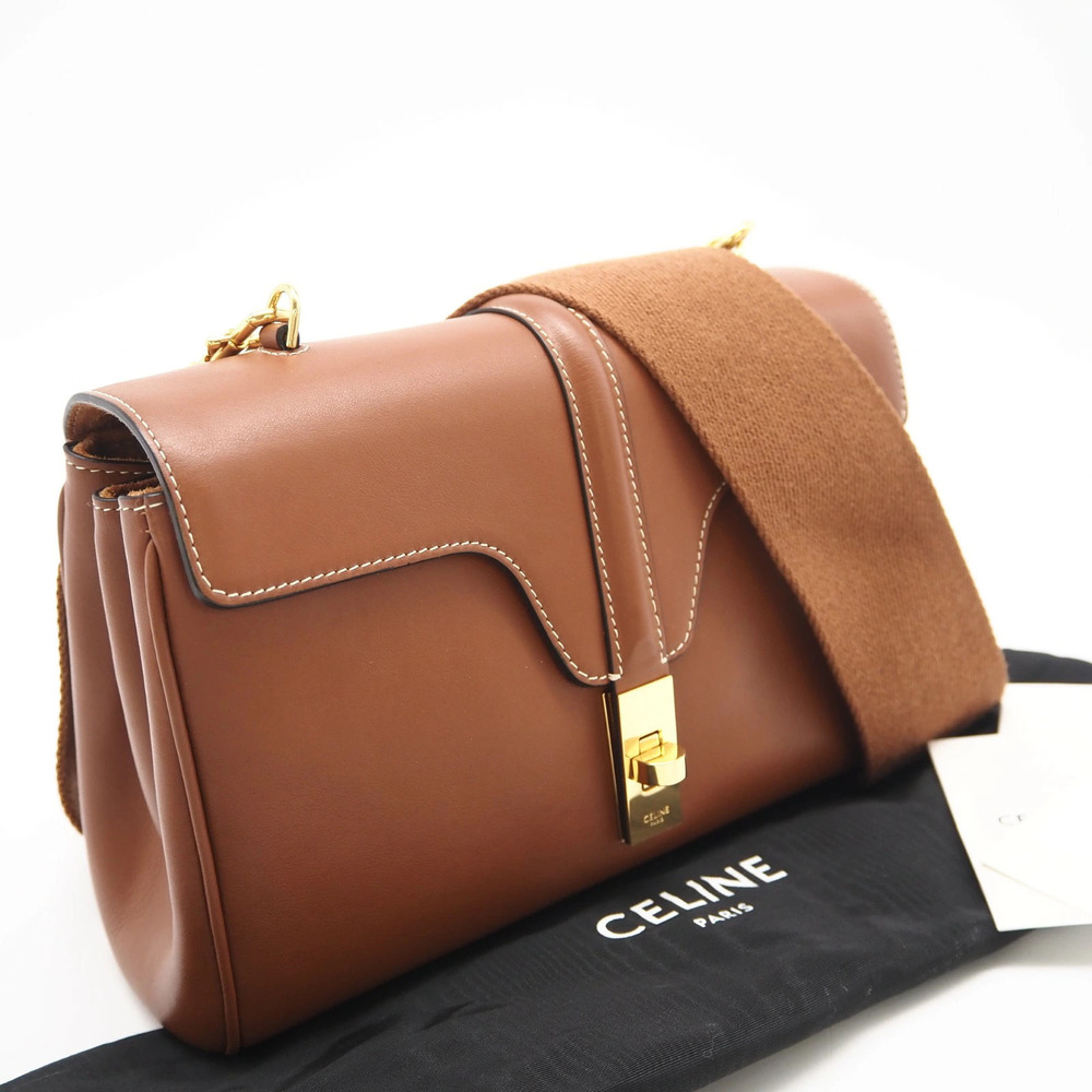 Celine TEEN SOFT shoulder bag brown calf leather